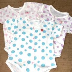 ベビー下着 肌着 ロンパース 3枚セット 水玉模様のサムネイル