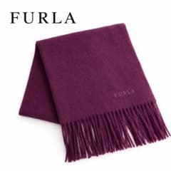 【美品】FURLA フルラ ストール ワインレッド フリンジ付きのサムネイル