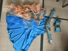 ベリーダンス 衣装 セットアップ ブルー オレンジのサムネイル