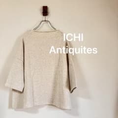 未使用 ICHI Antiquites杢グレー 五分袖 スウェットのサムネイル
