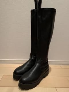 厚底ロングブーツ 黒のサムネイル