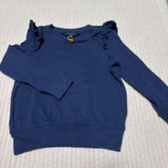 【美品】POLO ネイビー フリル付き長袖カットソー　サイズ100センチのサムネイル