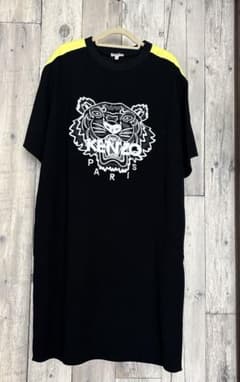 KENZO 타이거 로고 미니 원피스 드레스 T 셔츠 XS