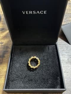 VERSACE Greca Chain Ring, Size 17, with Box