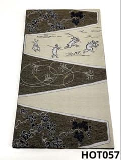 洒落袋帯 鳥獣戯画 正絹 六通 HOT057 - メルカリ