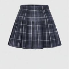 チェック柄 プリーツ ミニスカート グレーのサムネイル