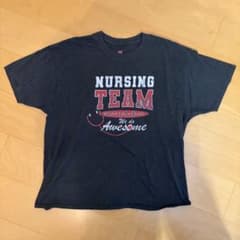 Hanes Nursing Team プリントTシャツ ダークグレーのサムネイル