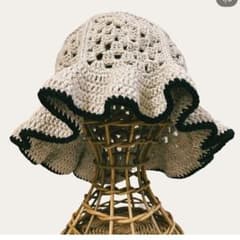 ハンドメイド クロシェハット バケットハットのサムネイル