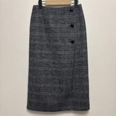 wool ×ポリエステル　リバーシブル　グレンチェック　ラップスカート xsのサムネイル