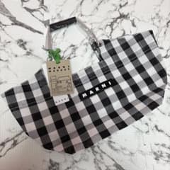 MARNI MARKET トートバッグ ギンガムチェック 格子柄 黒 - メルカリ