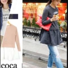 coca Aライン レイヤード風 ニット　ペプラム　マタニティにものサムネイル