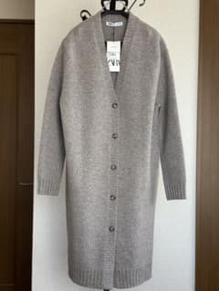 ZARA 100%ウール ロングカーディガン Sのサムネイル