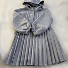 ZARA プリーツ長袖ワンピース　グレー　ザラキッズ