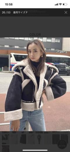 EMODA ショートフェイクムートンブルゾン ムートンのサムネイル