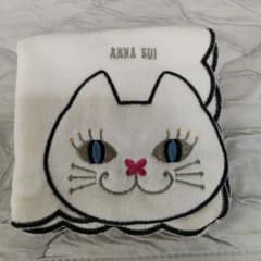 ANNA SUI ハンカチ 猫刺繍 ホワイトのサムネイル