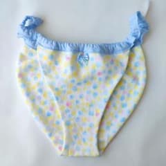 ふんどしパンツ 綿100% ショーツ(カラフル水玉①リボンブルー)のサムネイル