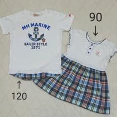 90センチ&120センチ ミキハウス Tシャツ&ワンピースセットのサムネイル