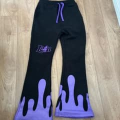 Le4n スウェットパンツ ブラック パープル メンズ Sのサムネイル