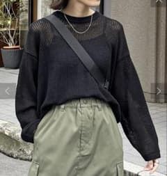 CPCM メッシュニットプルオーバー　ブラックMのサムネイル