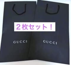 新品］GUCCI グッチ ショッパー 紙袋 ブラック 2点セット - メルカリ