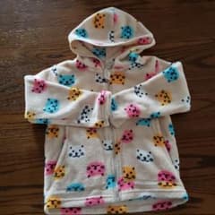 【120cm】ねこ柄フリースパーカーのサムネイル
