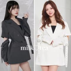 新品タグ付き ダーリッチ カットアウトデザインドロストジャケット 