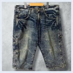 00s Y2K グランジ ギミック デニム ペインターパンツ 7分丈 クロップド