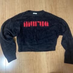 MURUA ロゴシャギーニット ブラックのサムネイル