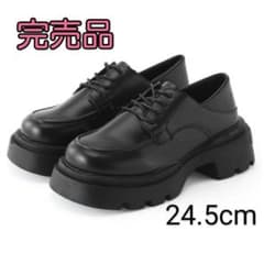 【新品】GRL レースアップ 厚底 ローファー ブラック 完売品 24.5cmのサムネイル