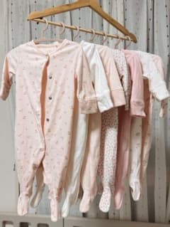 Next Baby ロンパース 7枚セット – ピンク花柄＆ウサギ（60cm）のサムネイル
