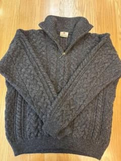 Carraig Donn アイルランド製 ウール ハーフジップ ニット Lのサムネイル