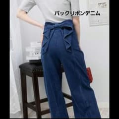 pumpkin port　バックリボンデニムパンツ　Sのサムネイル