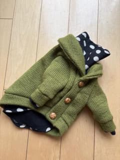 犬服　ハンドメイド　ショールカラーカーディガン　冬服　おそろい