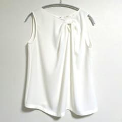 極美品! EFFE BEAMS シフォン アシンメトリー ノースリーブ ブラウス 