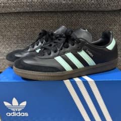 超美品 Samba ブラック/ミント スニーカー　ティファニーブルー 超美品adidas Samba ブラック/ミント スニーカー ティファニーブルー
