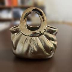 花生 ハンドバッグ型 陶器製 ゴールドのサムネイル
