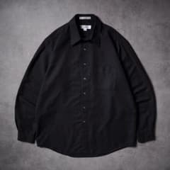 90s PERRY ELLIS 無地 長袖シャツ オールブラック - メルカリ