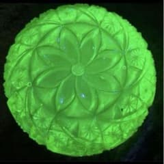 戦前 和骨董 アンティーク ウランガラス プレスガラス 大きなボウル