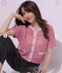 ♡Apuweiser-richeスパンコールメッシュニット半袖ジャケット 新品♡ Apuweiser-riche（アプワイザーリッシェ）の「スパンコールメッシュ