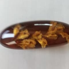 帯留め 琥珀調 花模様 楕円形 和装小物のサムネイル