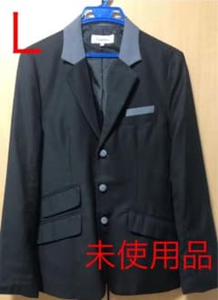 未使用品テーラードジャケット　メンズブラック　Ｌサイズのサムネイル