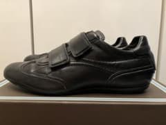 Louis Vuitton レザースニーカー(7/26cm) ブラック　ベルクロ