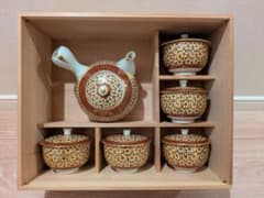 九谷焼 蓋付茶器揃 木箱入り - メルカリ