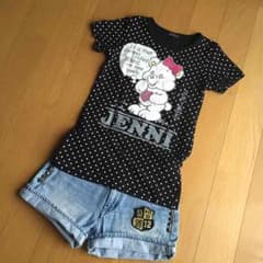 jenni ☆ くま 150 Tシャツ 黒 ドットのサムネイル
