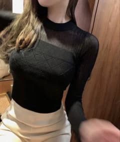 ギャル•ワンホン ニットトップスシースルーのサムネイル