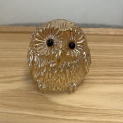 フクロウ　ガラスの置物のサムネイル