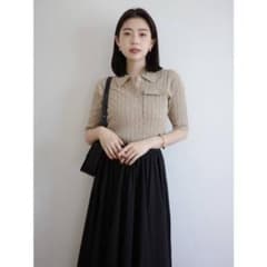 anuans ケーブルポロドッキングニットワンピース - メルカリ