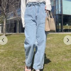値下げ【新品】mil低身長ブランド フロントステッチデニムパンツのサムネイル
