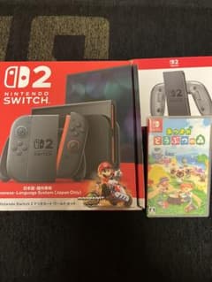 Switch2本体、Joy-Con2充電クリップ、あつ森ソフト 付属品全てあり 