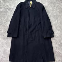 極美品 Lサイズ カシミヤ100 ステンカラーコート 黒 ロング 比翼